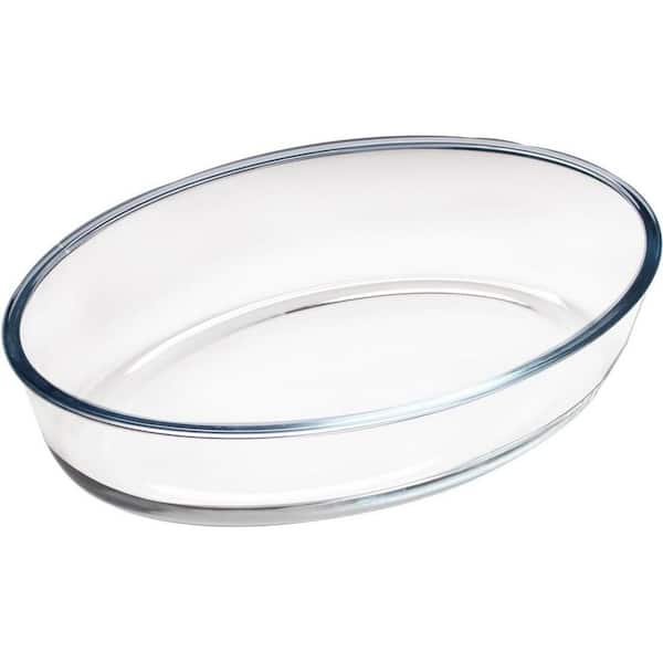 Oven Safe Borosilicate Glass Baking Dish 1 Piece Clear Finish Even Heating Odorless Casserole Pan Set
