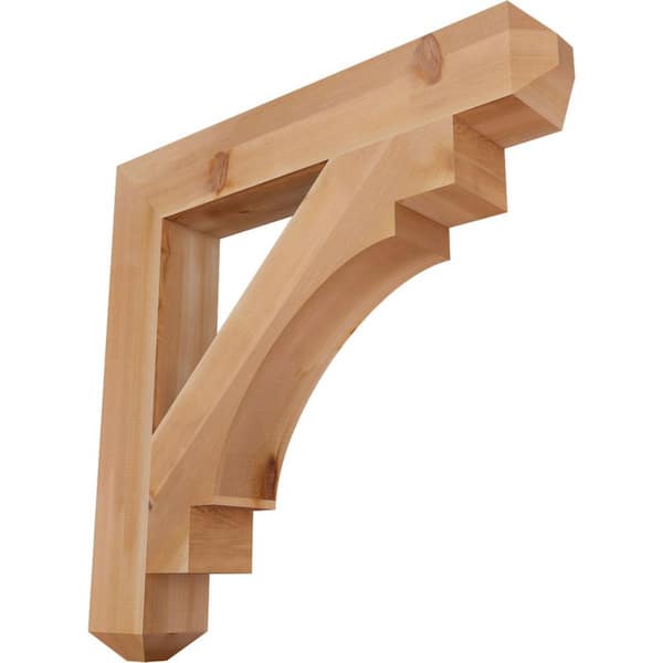 Ekena Millwork 5.5 in. x 38 in. x 38 in. Western Red Cedar Merced Craftsman Smooth Bracket
