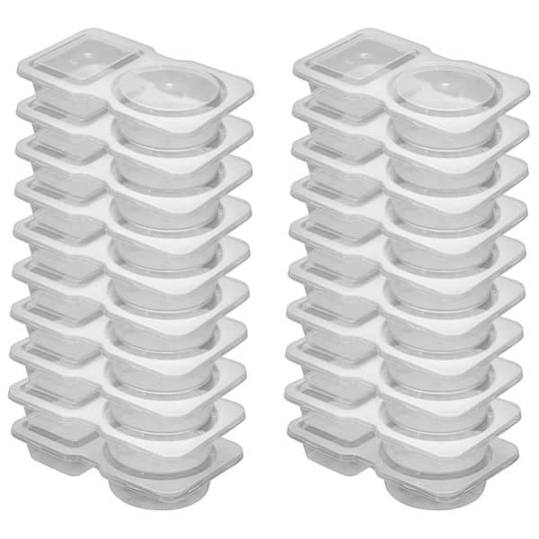 20 Set Reusable 2-Compartment Dipping Containers with Lid for Portion Control and Outdoor Takeaway Sauce Dip
