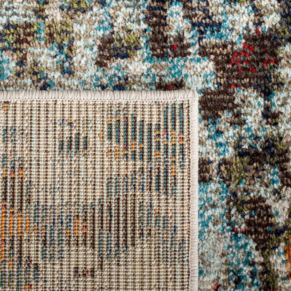 Elysian Gray & Blue Abstract 6' x 9' Synthetic Area Rug
