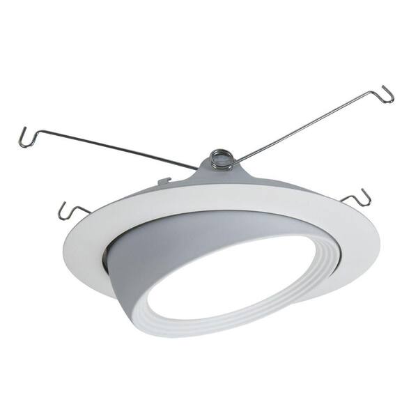 HALO 5 in. Matte White LED Recessed Ceiling Light Flange Attachable Module Trim with Adjustable Eyeball