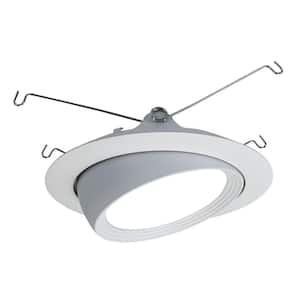 5 in. Matte White LED Recessed Ceiling Light Flange Attachable Module Trim with Adjustable Eyeball