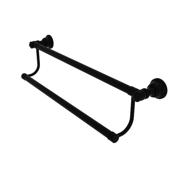 Allied Brass Carolina 36 in. Wall Mounted Double Towel Bar in Matte Black