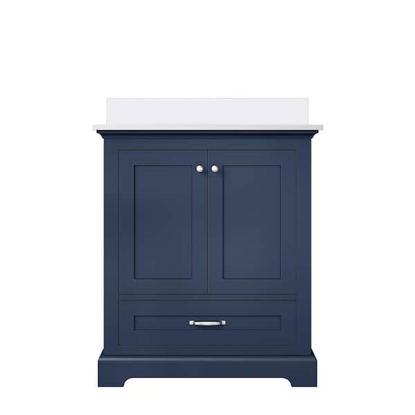 Dukes 30 in. W x 22 in. D Navy Blue Single Bath Vanity with Cultured Marble Top