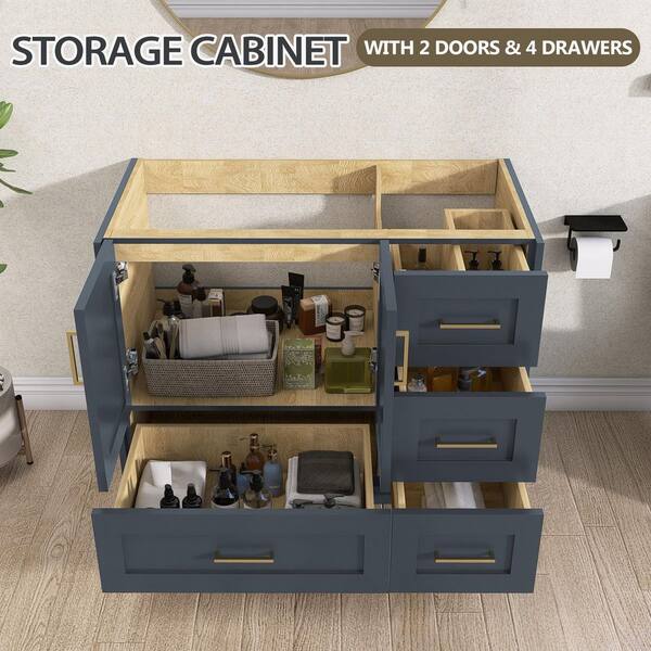 Zeafive Solid Wood 42 in. W x 21.5 in. D x 33.5 in. H Freestanding