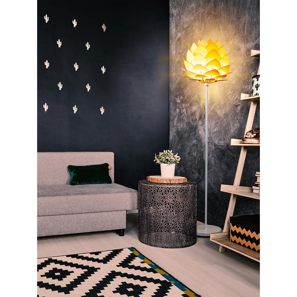 White 66" Torchiere Floor Lamp with Google Assistant for Kids