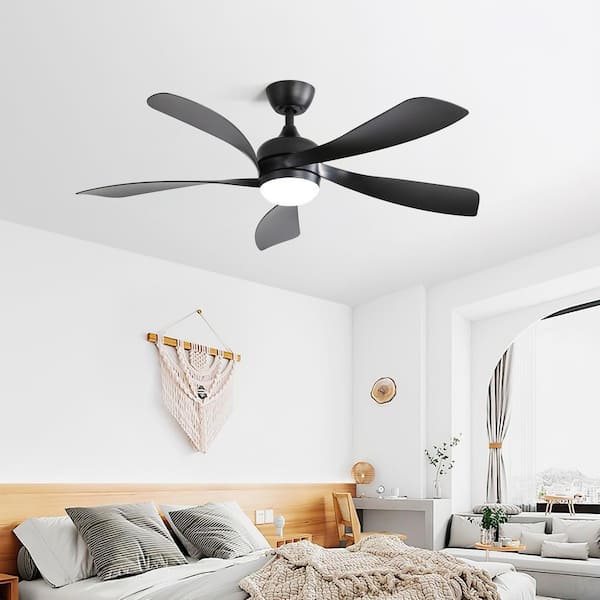 Jushua 52 in.Indoor Black Low Profile Ceiling Fan with