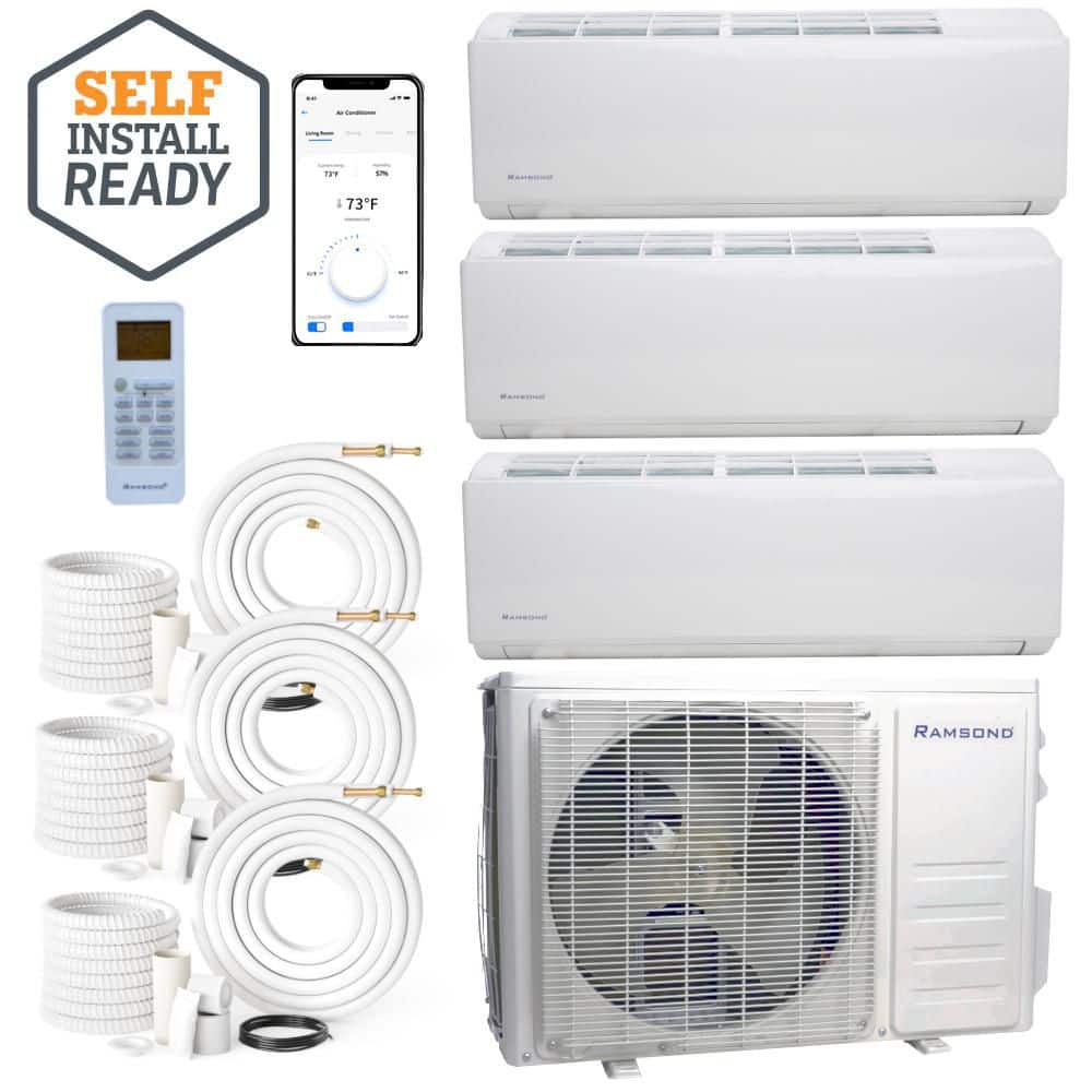 28,000 BTU 3‑Zone Ductless Mini Split Air Conditioner Heat Pump 220V 24 SEER2 with 25FT Install Kits price history on PriceWatchPro