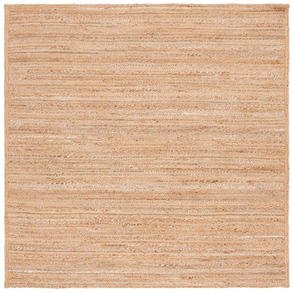 SAFAVIEH Natural Fiber Beige/Gray 6 ft. x 6 ft. Woven Solid Square Area Rug