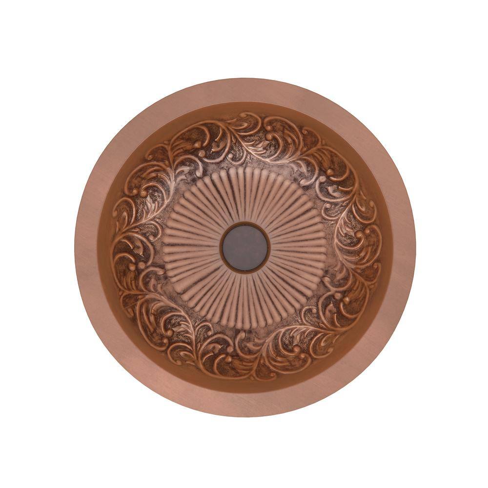 17'' Round Polished Copper Above-Counter Bathroom Sink