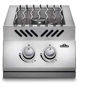 500 Series 15.5 in. 2-Burner Built-In Natural Gas Grill in Stainless Steel with Cover