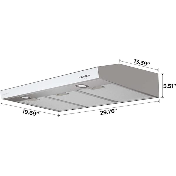 CIARRA 30 in. 200 CFM Convertible Under Cabinet Range Hood in Stainless  Steel, Silver - Yahoo Shopping