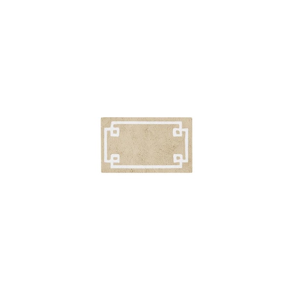 Jeedeson 20 in. x 30 in. Beige Cotton Tufted Bath Rug