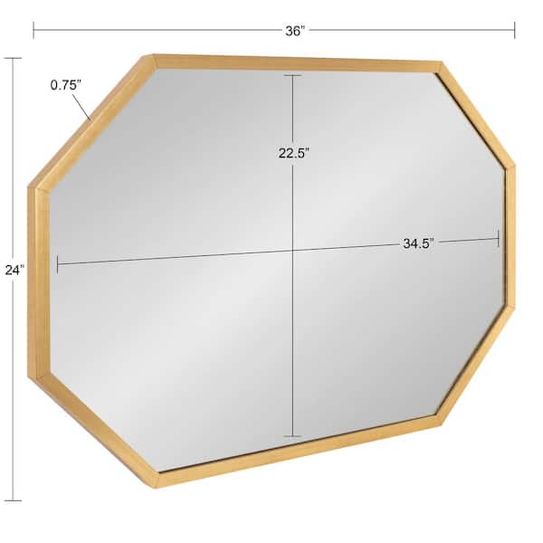 Laverty 36 in. x 24 in. Classic Octagon Framed Gold Wall Accent Mirror