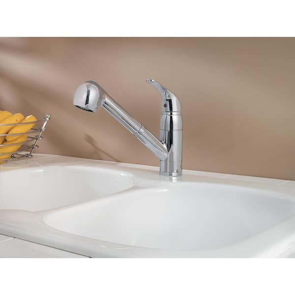 1-Handle Pull Out Kitchen Faucet in Polished Chrome