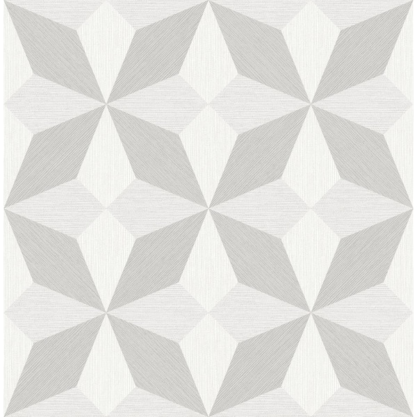 Decorline Valiant Light Grey Faux Grasscloth Mosaic Light Grey Paper Strippable Roll (Covers 56.4 sq. ft.)