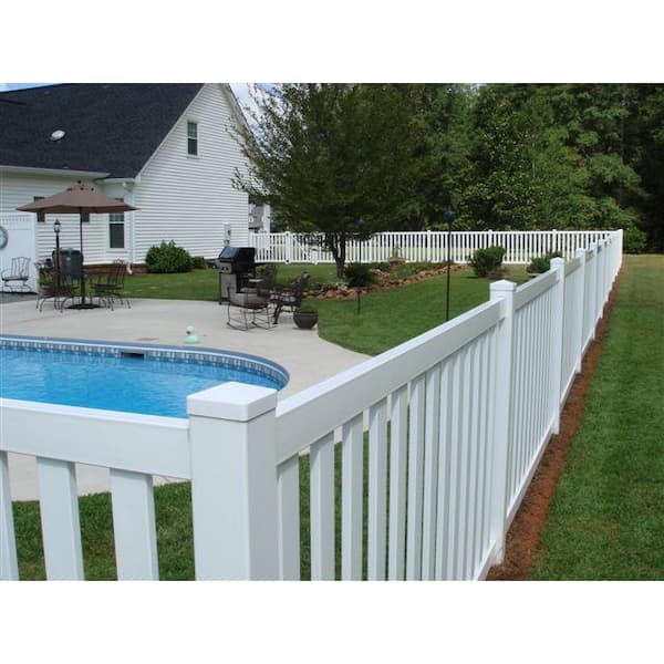 Weatherables 48 in. H x 124 ft. L Captiva White Vinyl Complete Vinyl Pool Fence Project Pack