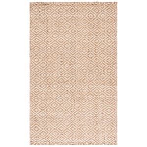 Martha Stewart Ivory/Natural 4 ft. x 6 ft. Border Concentric Diamond Area Rug