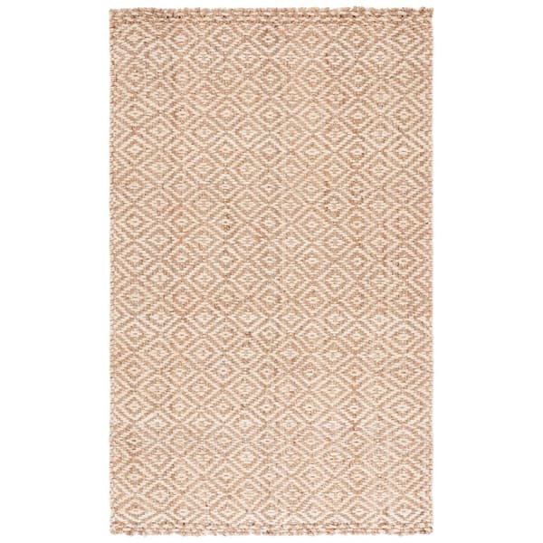 SAFAVIEH Martha Stewart Ivory/Natural 4 ft. x 6 ft. Border Concentric Diamond Area Rug