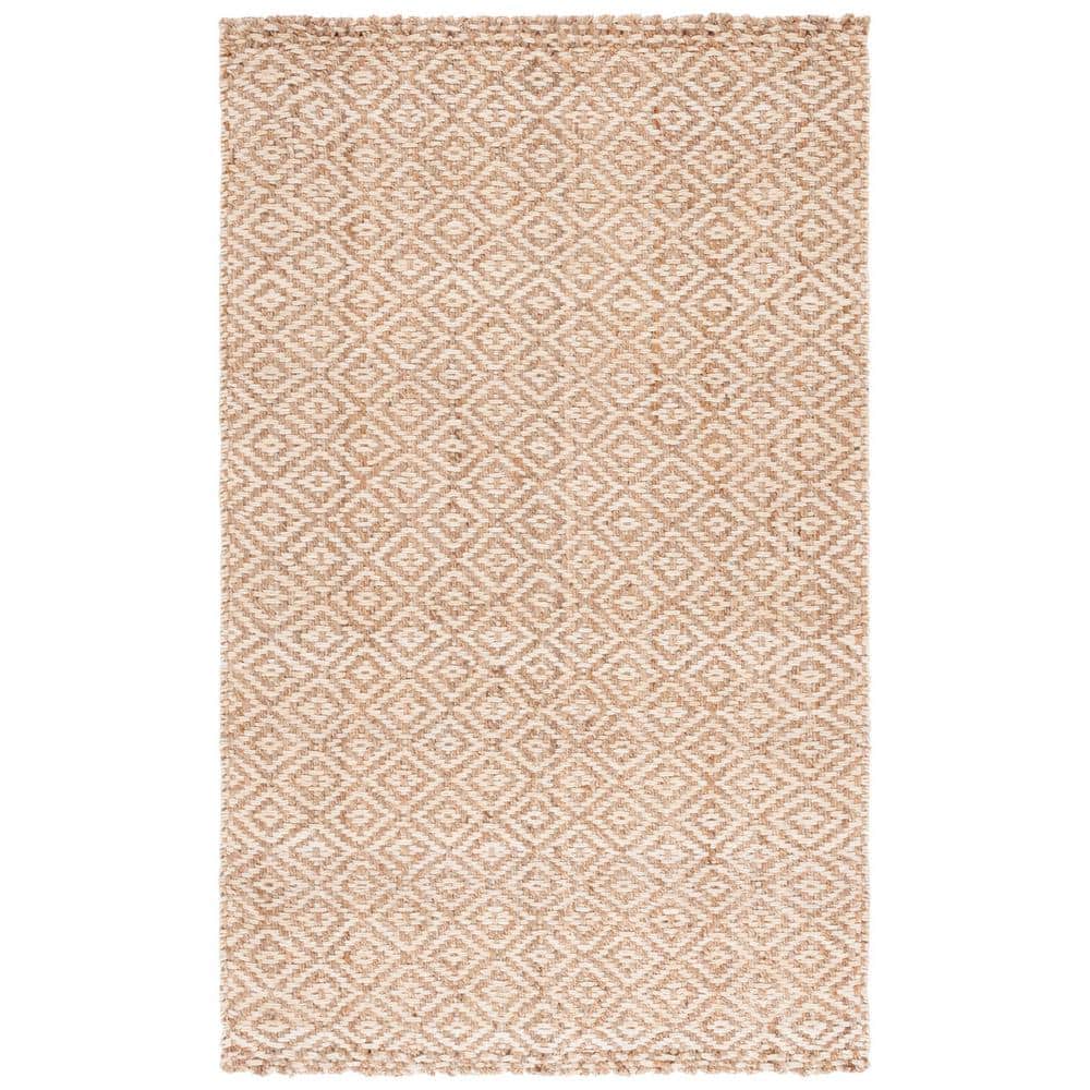 Ivory Geometric Tufted Handmade Washable Rug 5' x 8'