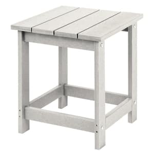 Square Side Table, Pool Composite Patio Table, HDPE End Tables for Backyard, Pool, Indoor Companion
