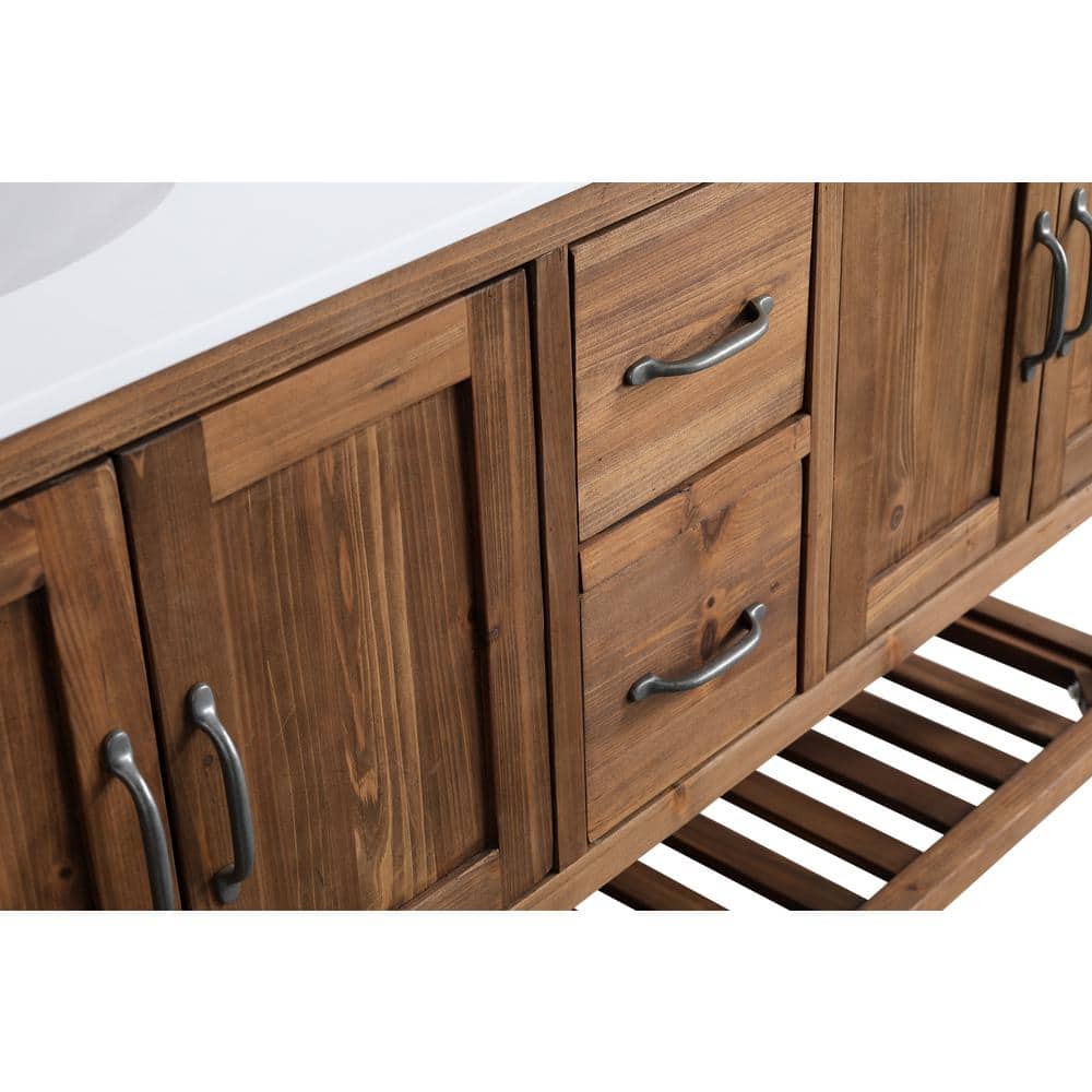 Austin 59" Walnut Reclaimed Wood Double Vanity Cabinet