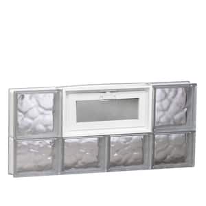 31 in. x 13.5 in. x 3.125 in. Frameless Wave Pattern Vented Glass Block Window