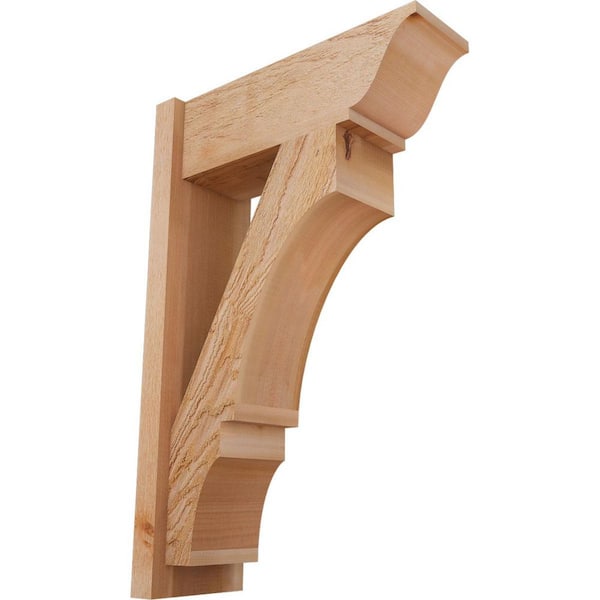 Ekena Millwork 8 in. x 34 in. x 22 in. Western Red Cedar Balboa Traditional Rough Sawn Outlooker