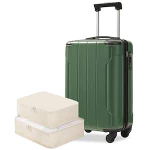 Merax 2 Bags 2-Piece Blue Gray ABS Hardshell Spinner 20 Luggage