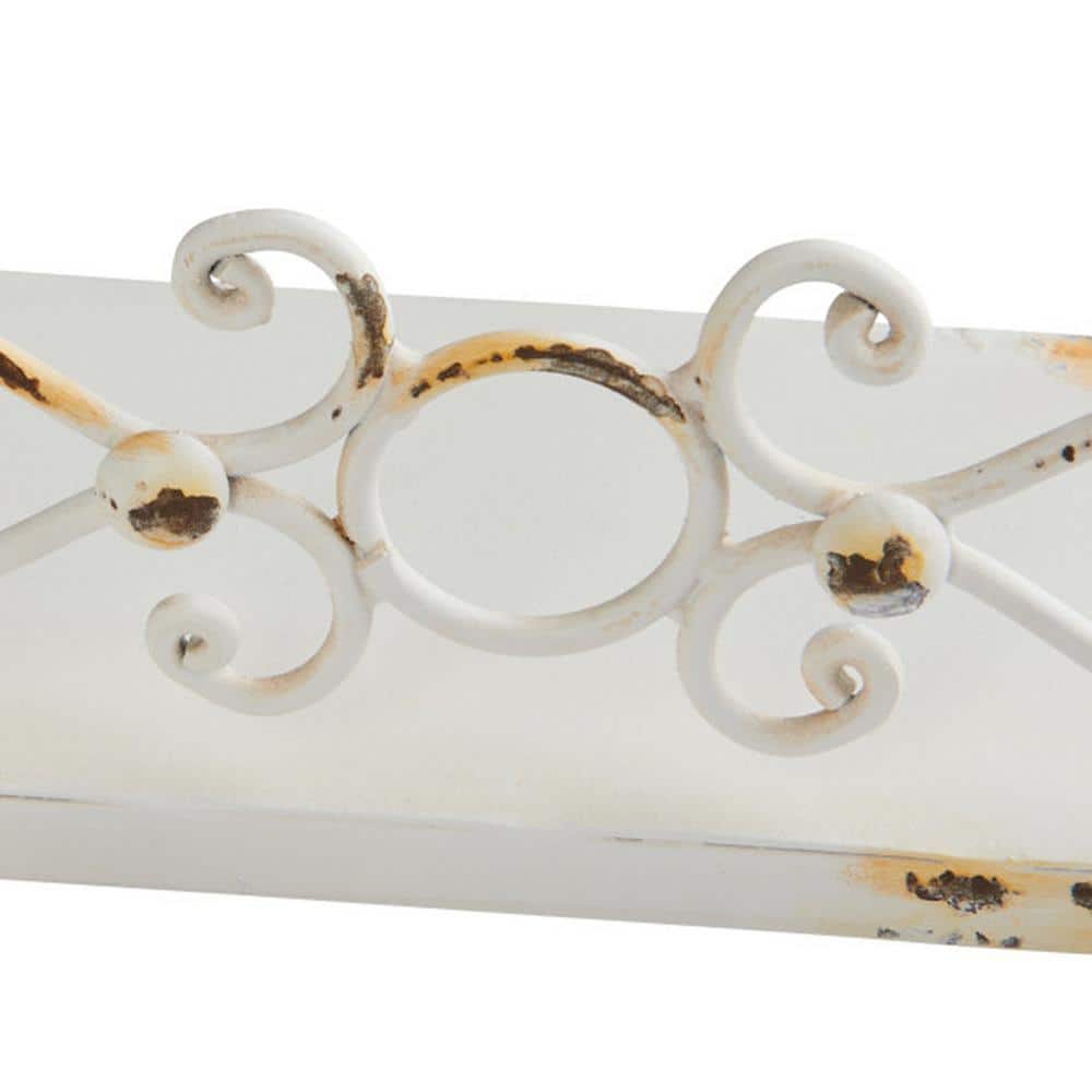 Elegant White Iron Decorative Wall Ledge Set of 4