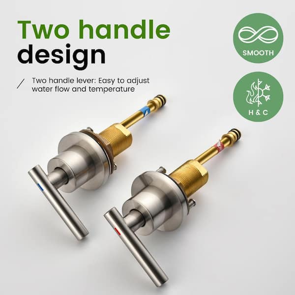 8 in. Widespread Double Handle High Arc Bathroom Faucet in Brushed Nickel