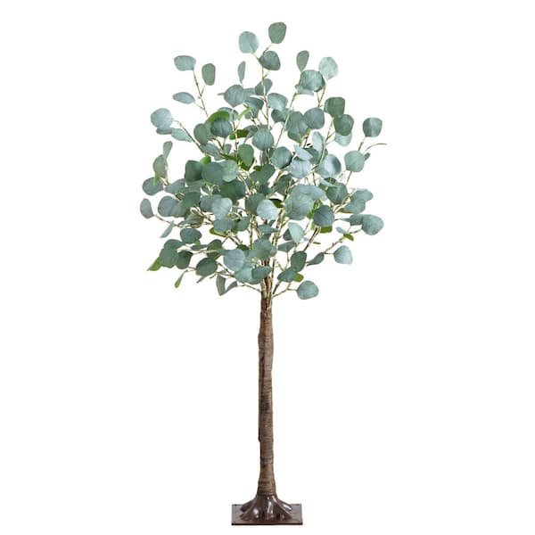 Nearly Natural 4 ft. Lighted Artificial Eucalyptus Tree with 240 Warm White LED Lights