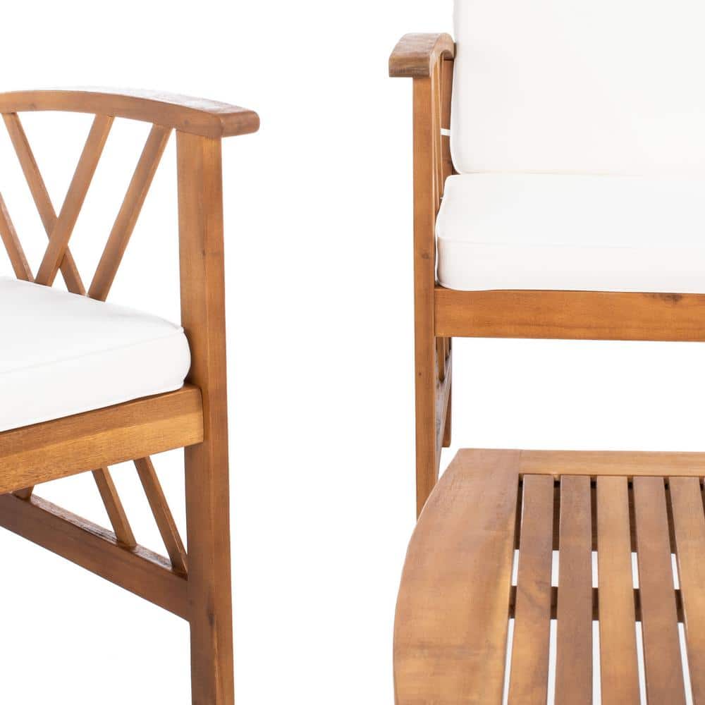 Fontana Brown Acacia 4-Piece Outdoor Conversation Set