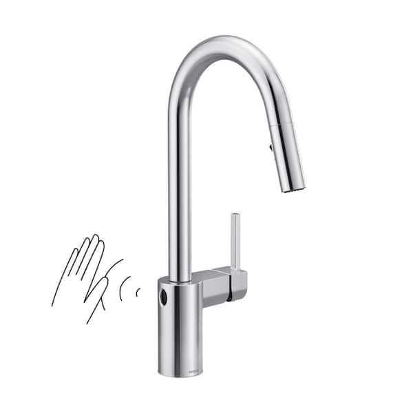 MOEN Align Single Handle Touchless Pull-Down Sprayer Kitchen Faucet with MotionSense Wave and Power Clean in Polished Chrome