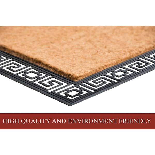 A1HC Natural Coir and Rubber Door Mat, 24x36, Thick Durable