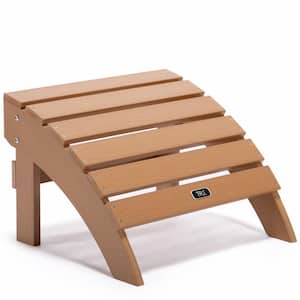 Brown All-Weather and Fade-Resistant Plastic Wood Outdoor Adirondack Ottoman Footstool