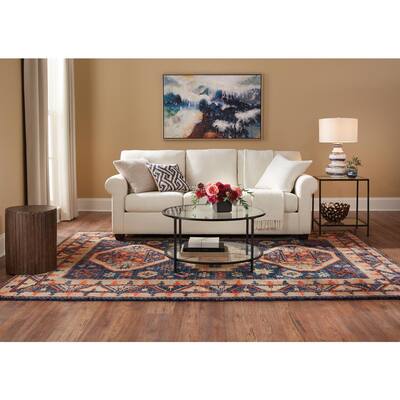Woven Treasures Multicolored 6 ft. x 9 ft. Medallion Area Rug