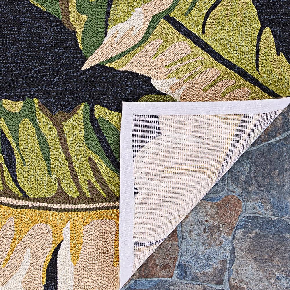 Covington Handcrafted Black Synthetic 2'x4' Rectangular Area Rug