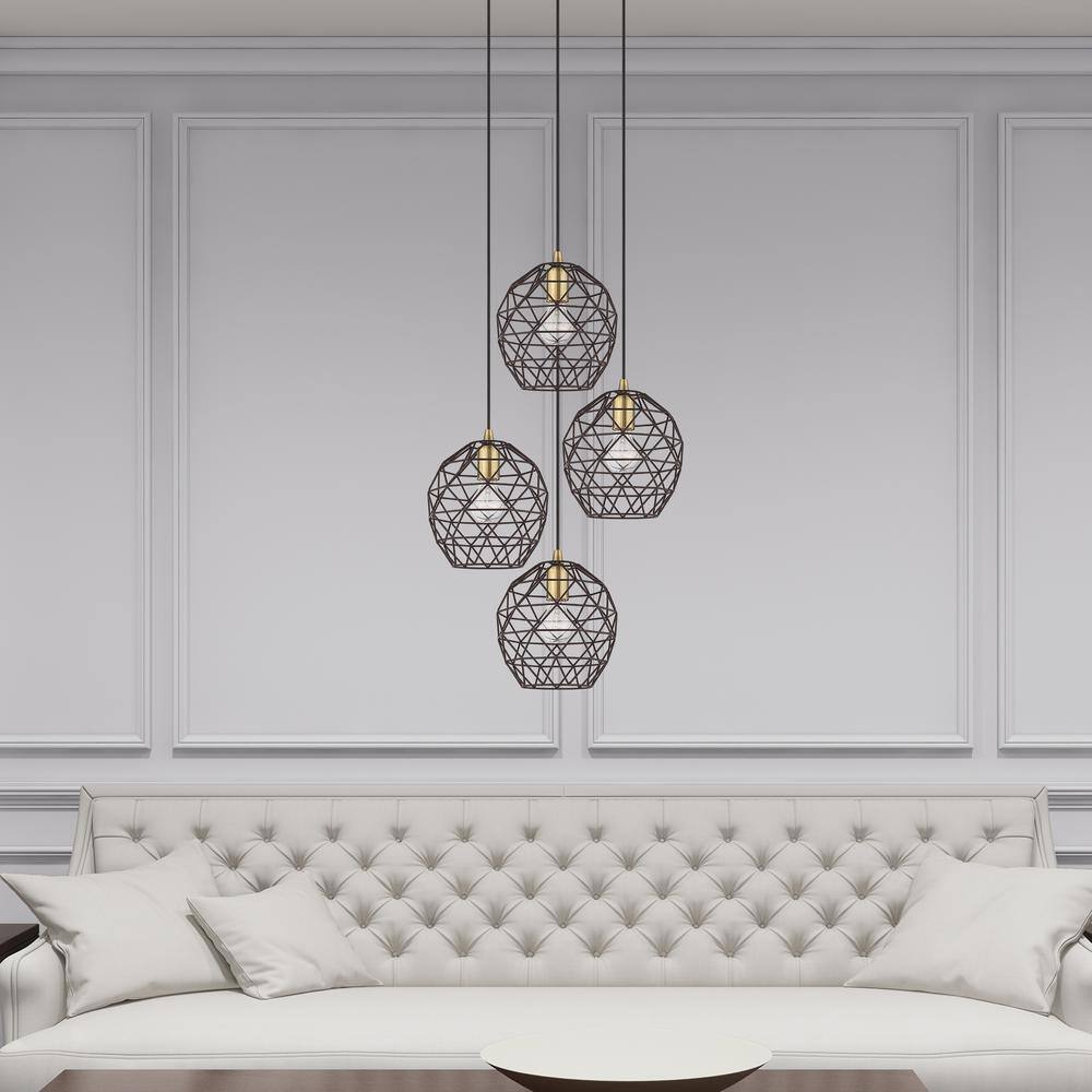 Bronze Geometric Globe Mini Pendant Light with LED