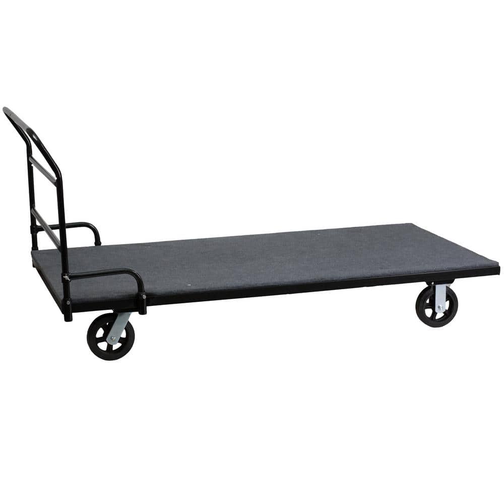 Steel 4-Wheeled Pub Table Cart in Black