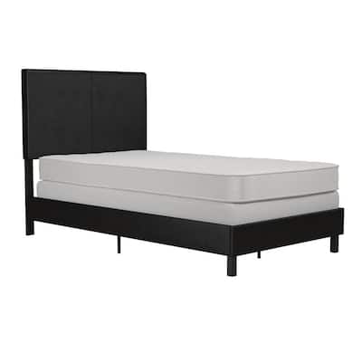 Jessie Black Faux Leather Upholstered Twin Bed