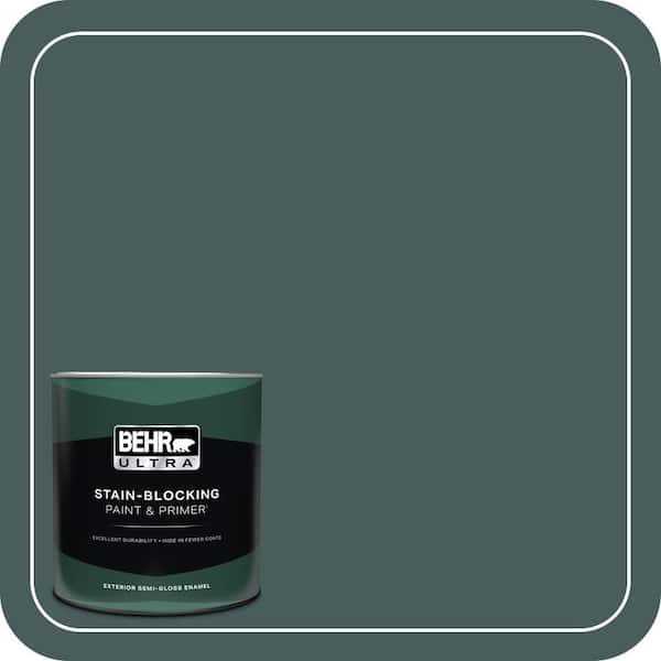 BEHR ULTRA 1 qt. #N430-7 Silken Pine Semi-Gloss Enamel Exterior Paint & Primer