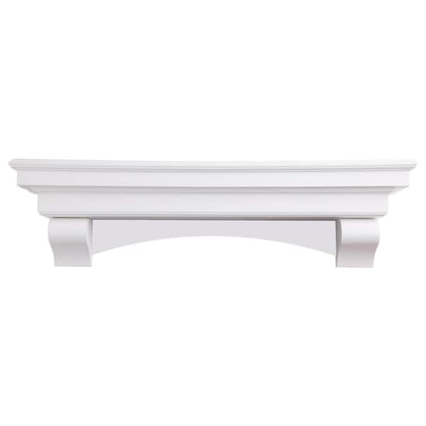 Dogberry Collections 72 in. White French Corbel Mantel Shelf