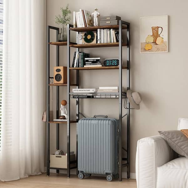 Seafuloy Brown Decorative Stand with Side Rack, 8-Tier over The