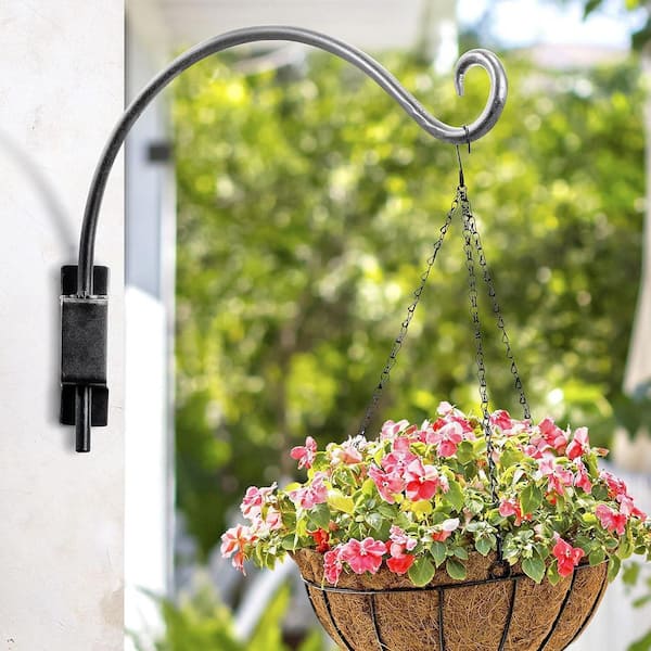 wall hanging plant Outsunny Metal Tall Plant Stand with Trellis and Hanging Bar, Plant Holder for Indoor Outdoor Use, 36" x 12.8" x 74", Black