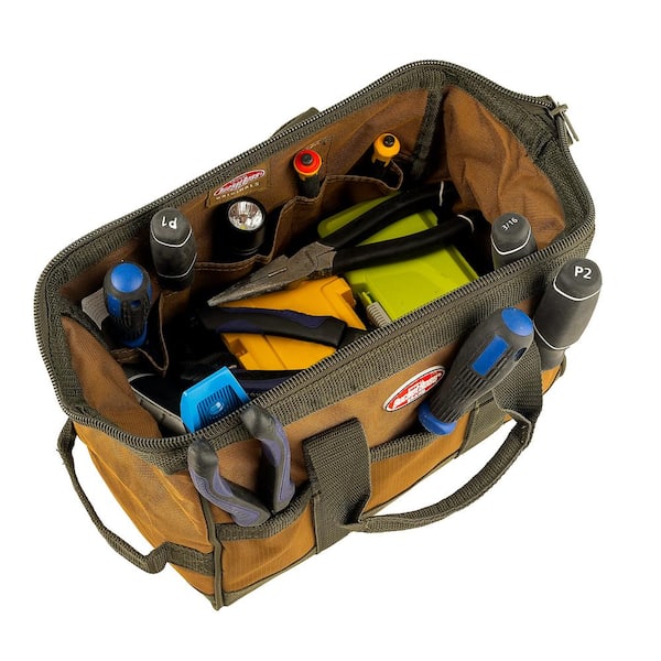 BUCKET BOSS 12 in. Gatemouth Tool Bag with zippered top and BUCKET BOSS 12 in. Gatemouth Tool Bag with zippered top and