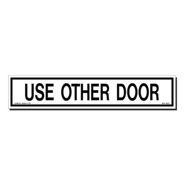 10 in. x 2 in. Decal Black on White Sticker Use Other Door