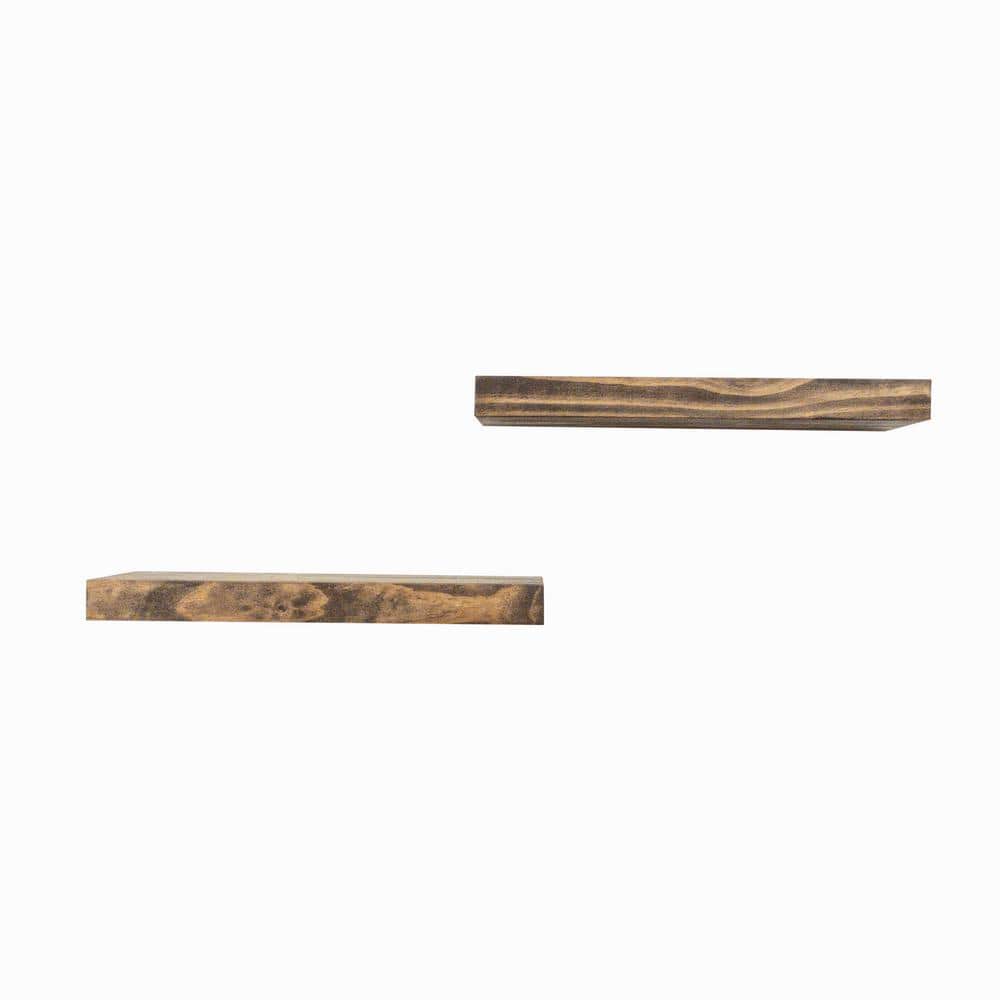 Del Hutson True Float 5.5 in. x 16 in. x 2 in. Dark Walnut Pine Floating De