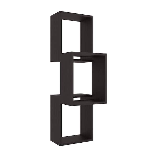 Avex 12.12 in. W x 11 in. D Wenge Wood Solid Decorative Wall Shelf