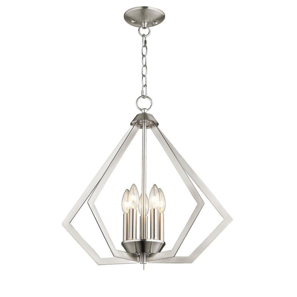 Brushed Nickel 20" Geometric 5-Light Chandelier